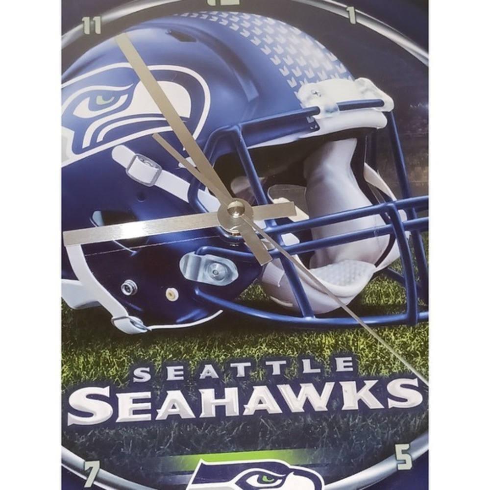 NFL Seattle Seahawks Football Team Chrome Clock Battery Operated Tested